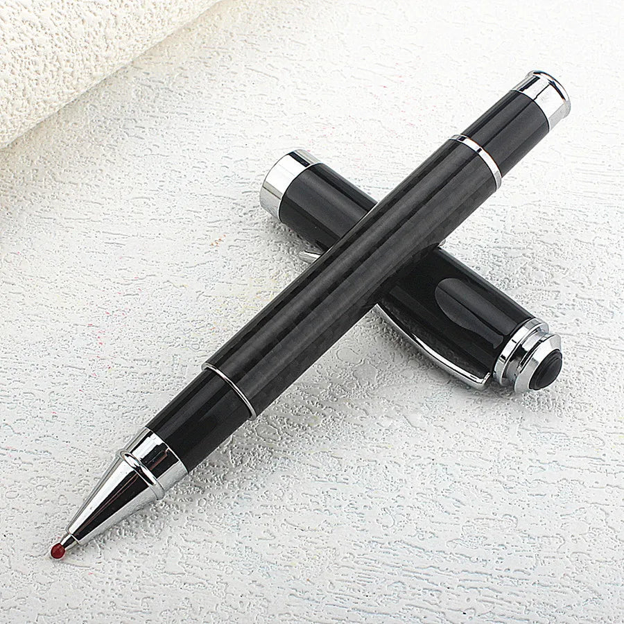 Luxury fiber Metal Ballpoint Pens School Business Office Signature Roller Pen Writing Student Stationery Supplies
